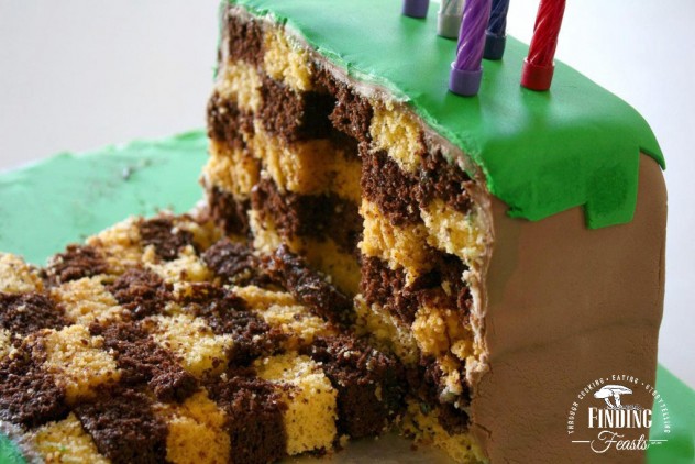 Finding Feasts - Checkered Minecraft Cake 