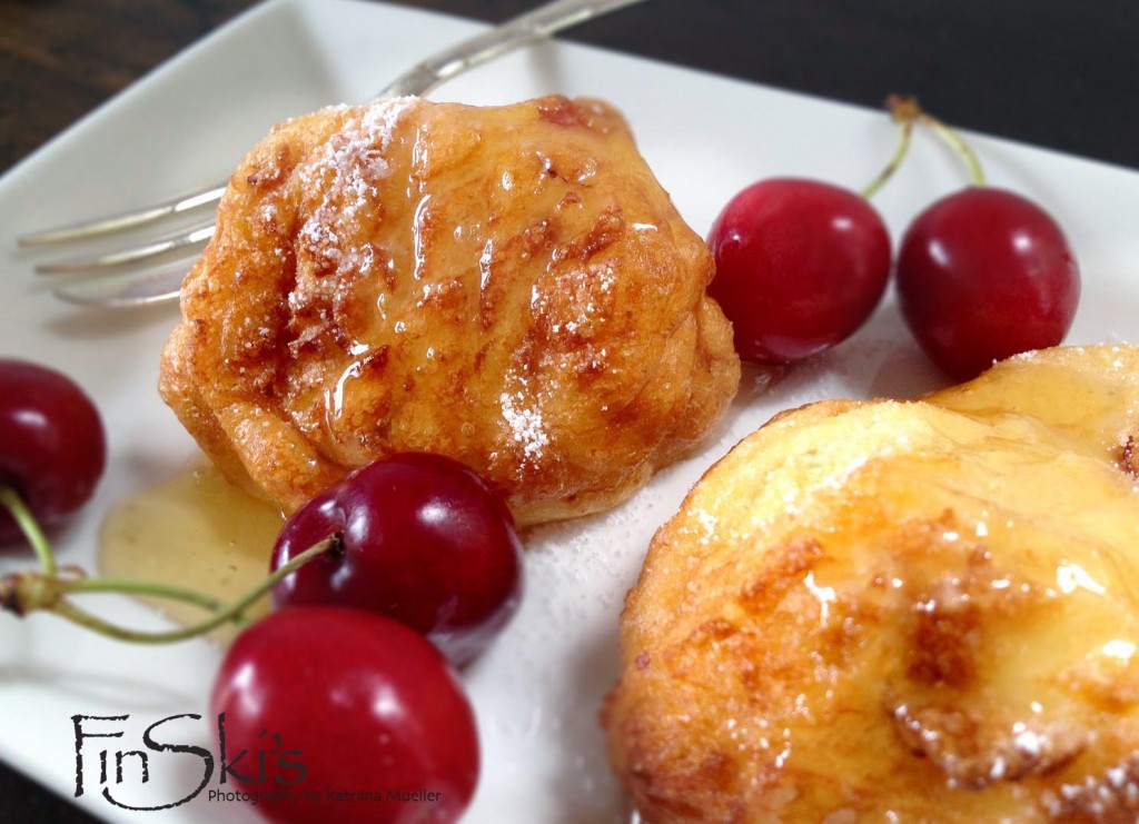 Cherry and Lemon Ricotta Puffs | Cherry Fritters
