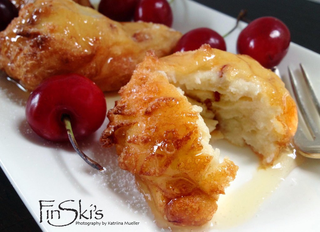 FinSkis Cherry and Lemon Ricotta Fritters