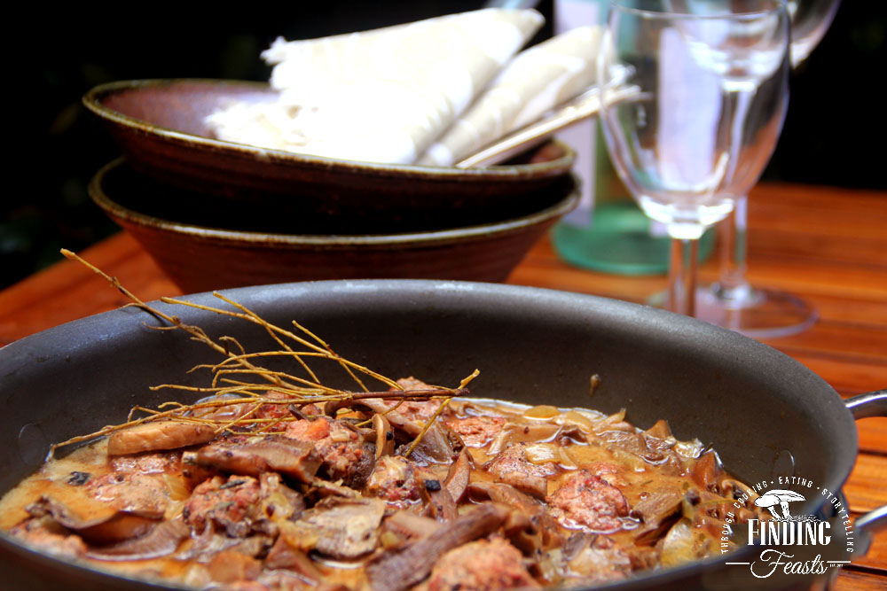 Finding Feasts - Pork Meatballs with Wild Mushroom Sauce