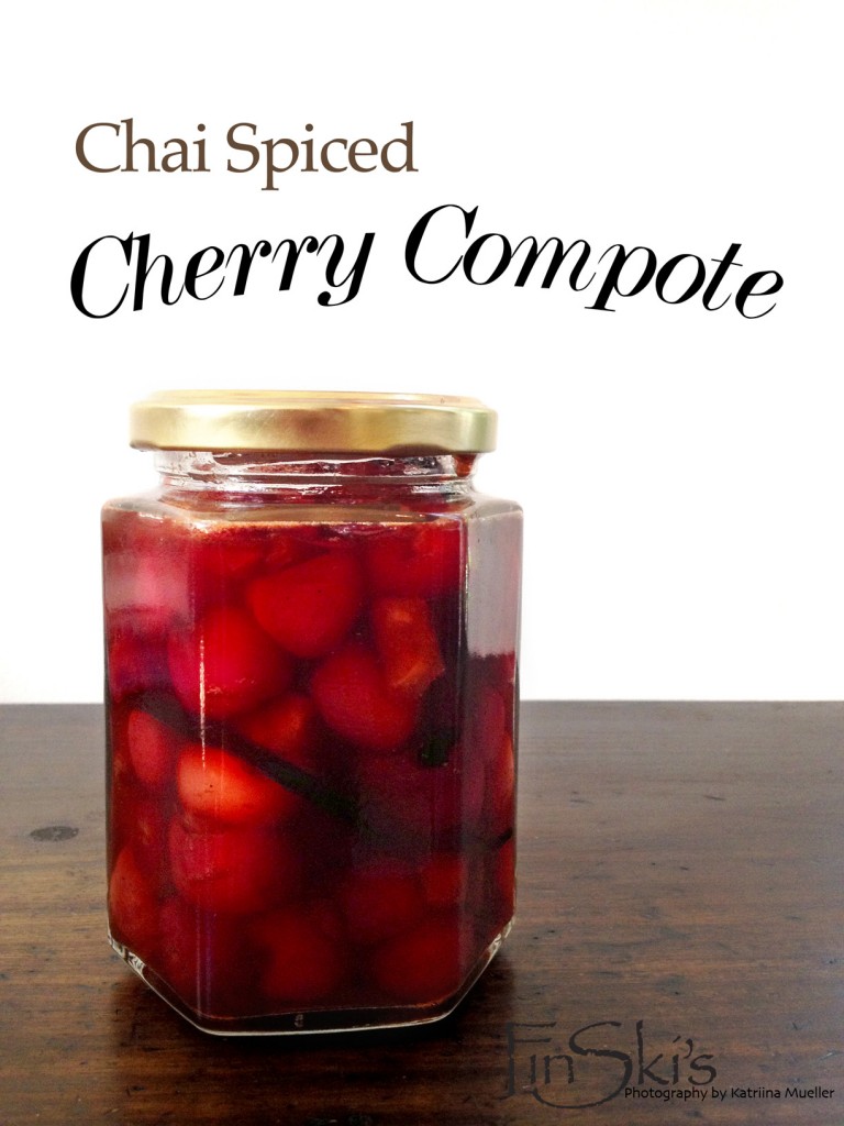 Chai Spiced Cherry Compote in Port Syrup