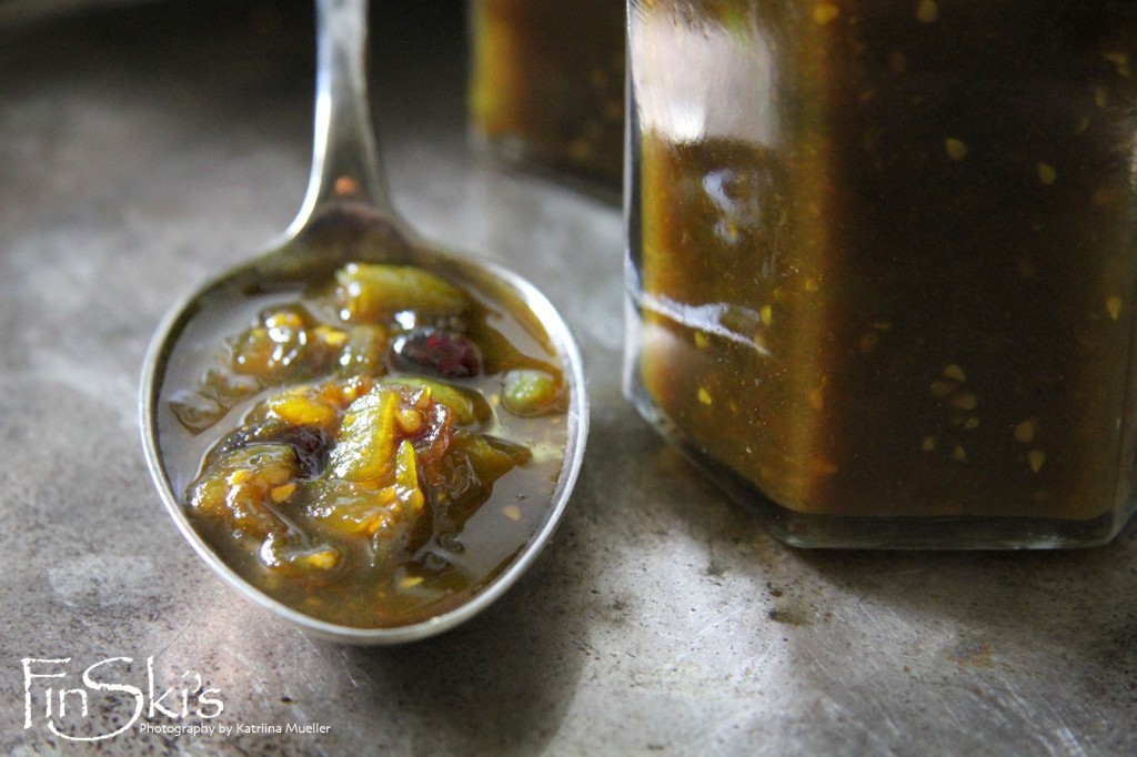 Curried Green Tomatoes and Cranberry Relish