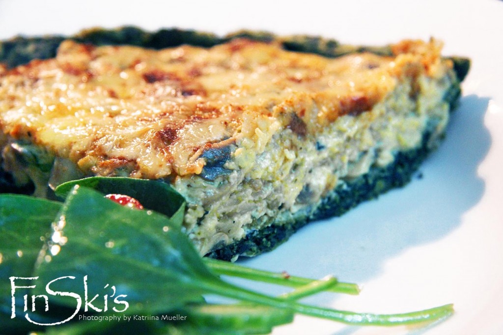 Mushroom Yoghurt Pie w/ Spinach Crust