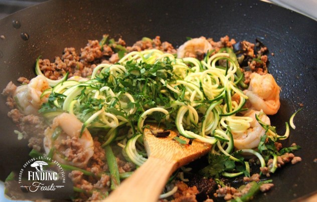 Finding Feasts | Pork & Prawn Stir Fry w/ Zucchini Noodles & Sweet Potato Sticks