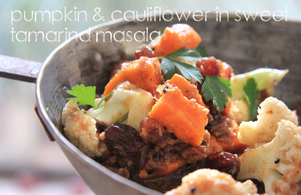 Pumpkin & Cauliflower in Sweet Tamarind Masala
