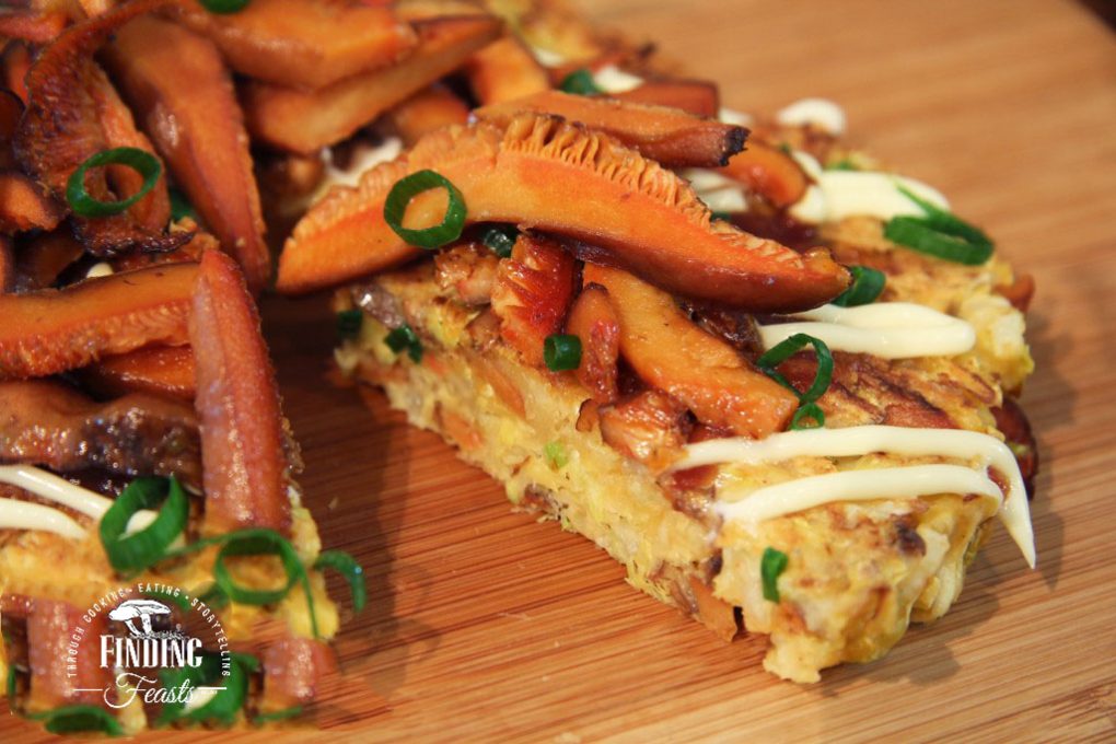 Finding Feasts - Saffron Milk Cap Mushroom Okonomiyaki