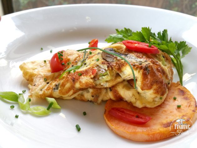 Finding Feasts - Mushroom Omelette w Sweet Potato Toast