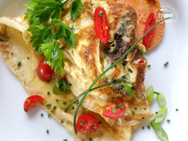 Mushroom & Brown Mustard Seed Omelette w/ Sweet Potato Toast