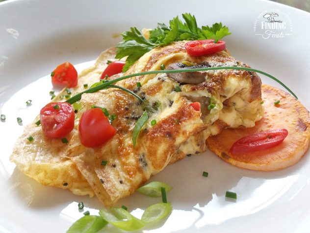 Mushroom & Brown Mustard Seed Omelette w/ Sweet Potato Toast