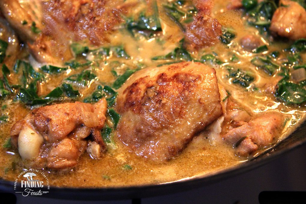 Paprika Chicken w/ Silverbeet & Wine