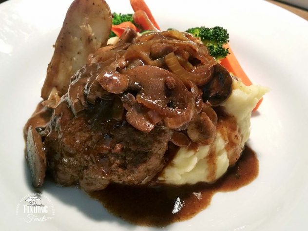 Salisbury Steak w/ Miso & Mushroom Onion Gravy