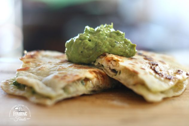 Avocado Miso Dressing w/ Chicken Quesadillas