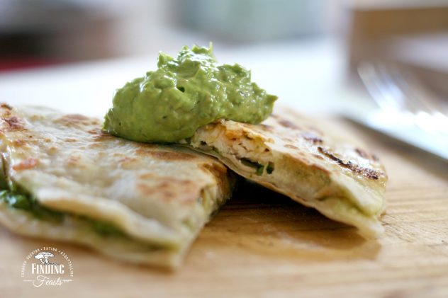 Avocado & Miso Dressing w/ Chicken Quesadillas